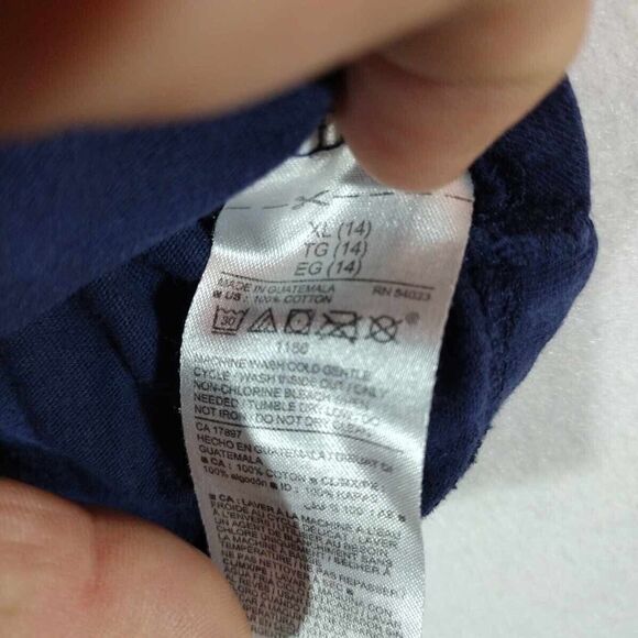 Girls Size Xl 14 Old Navy Actve Cropped Short Sleeve Shirt Blue - Picture 8 of 9